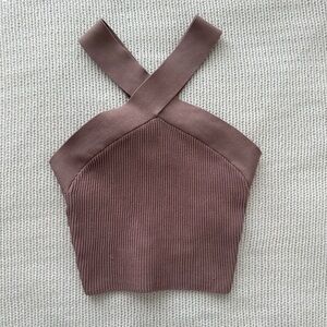 Aritzia Babaton Sculpt Knit Criss Cross Cropped Tank Size XS